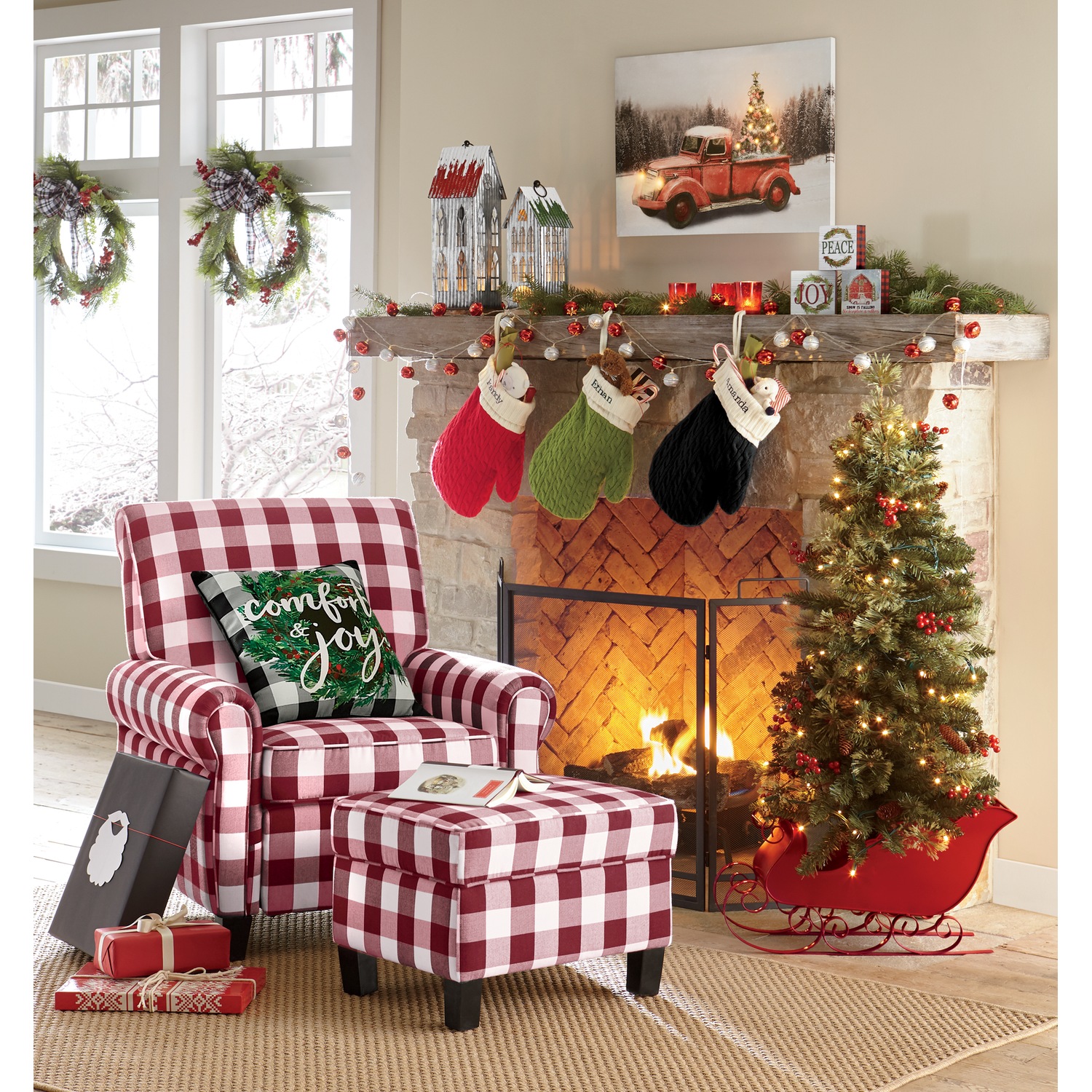 4-Foot Christmas Tree in Red Sled | Seventh Avenue