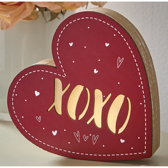 Lit Conversation Heart Decor, , large