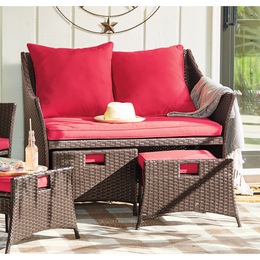 Wicker Loveseat, , large