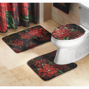 Poinsettia 3-Piece Bath D&eacute;cor Set, , large