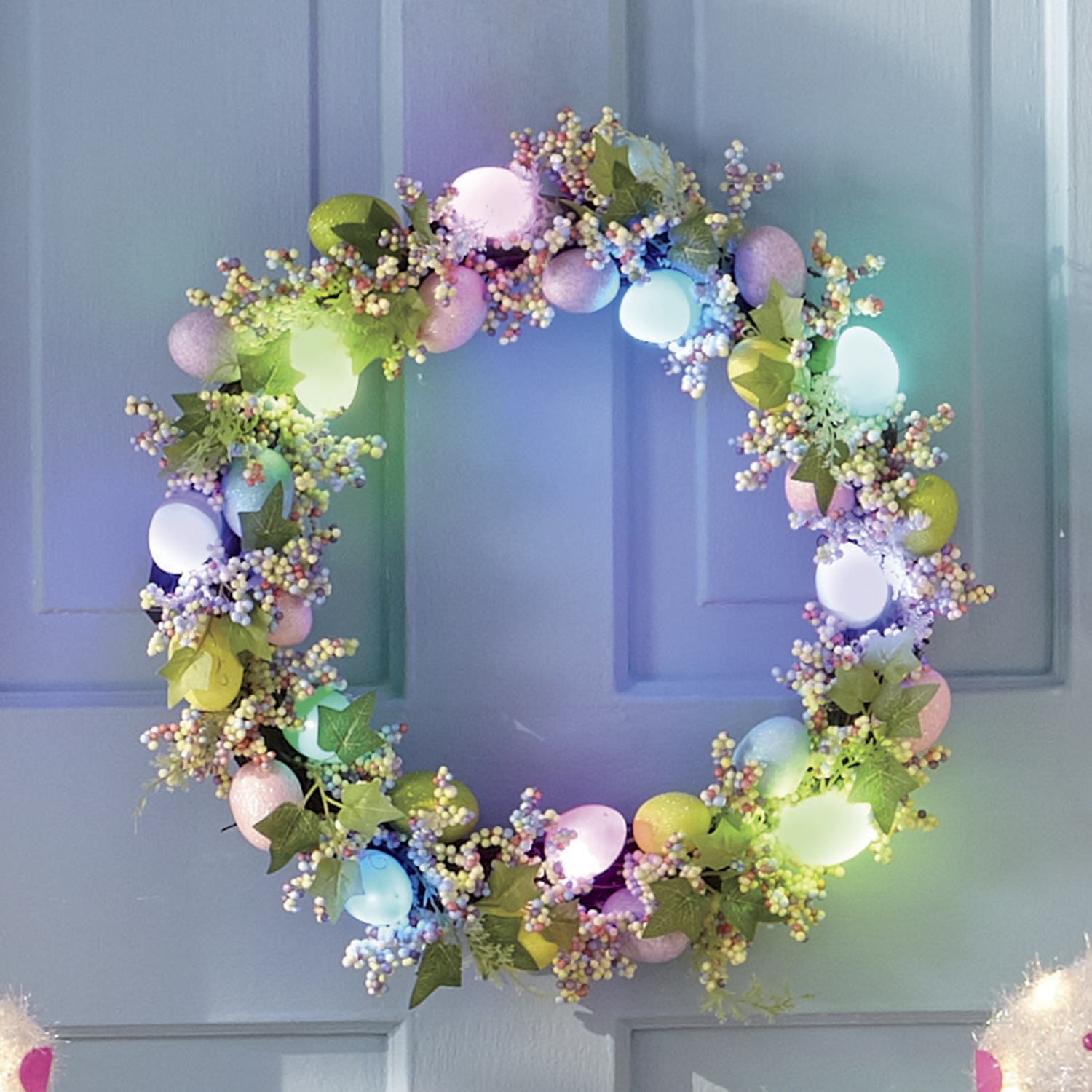 Lighted Easter Egg Wreath Seventh Avenue