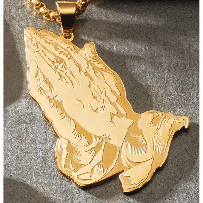 Men's Goldtone Stainless Steel Theme Pendant, , large