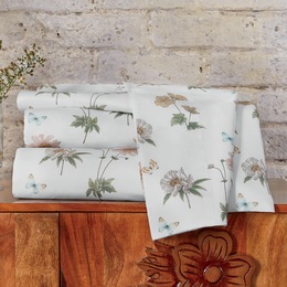 Butterfly Floral Microfiber Sheet Set, , large