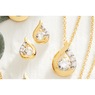 Gemstone/Cubic Zirconia Teardrop Pendant & Earring Set, , large
