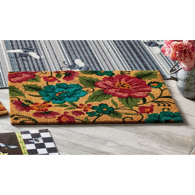 Floral Indoor/Outdoor Coir Mat - 20" X 30", , large