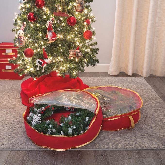 Simplify 2-Pack 24" Wreath Bag, Red, large