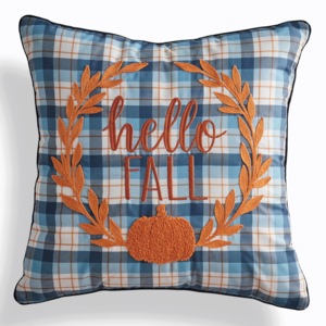 Hello Fall Plaid Accent Pillow, , large
