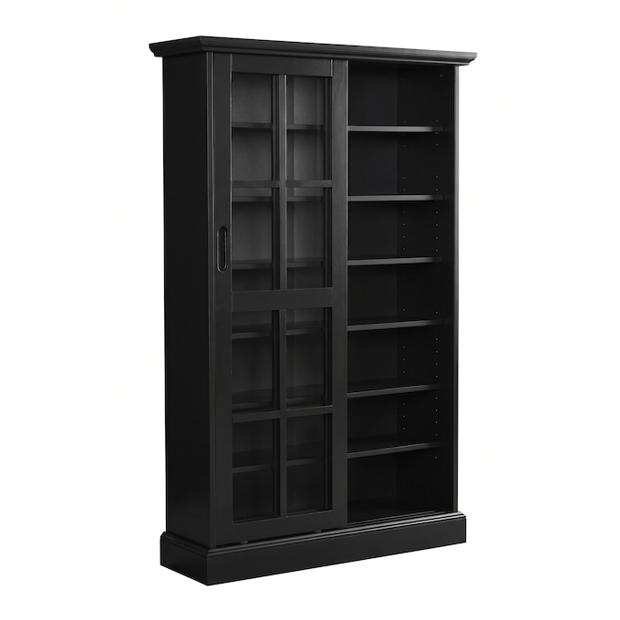 Merrick Sliding-Door Media Cabinet, Black, large