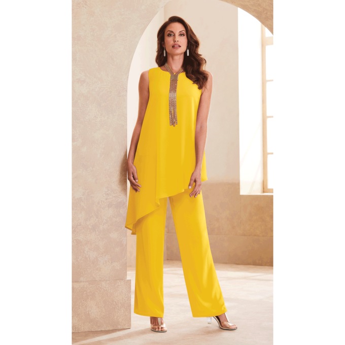 Taj Tunic Pantset, Yellow, large