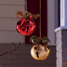 Large Jingle Bell with Greenery, , large