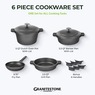 Granitestone 6-Piece Cast Aluminum Stackable Cookware Set, , large