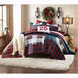 Bennie Plaid Oversized Quilt and Sham, , large