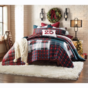 Bennie Plaid Oversized Quilt, , large