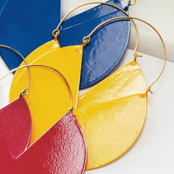 Color Fan Earrings, , large