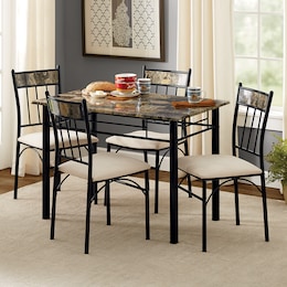 5-Piece Marble Dining Set, , large