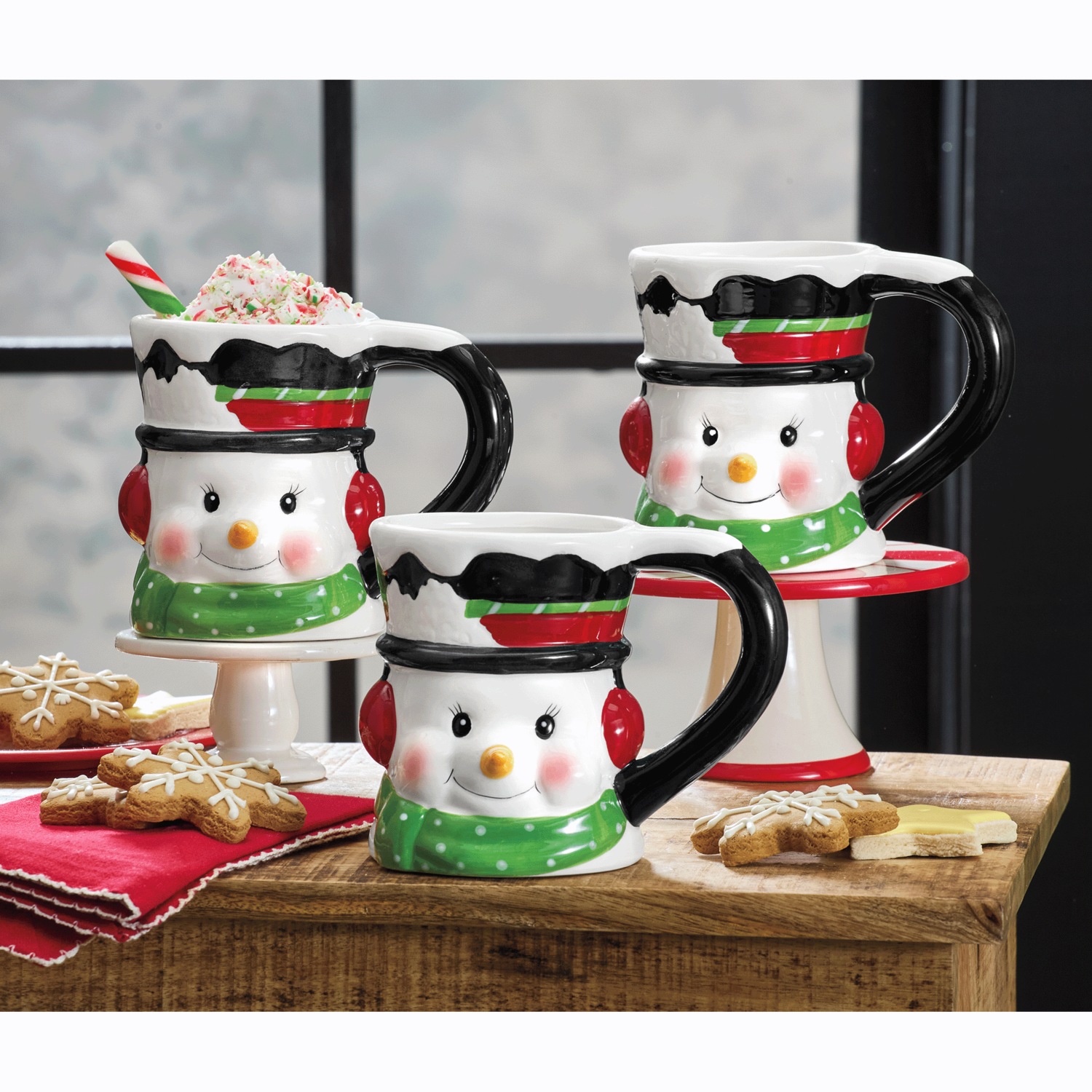 Figural Seasonal Mugs, White, Ceramic