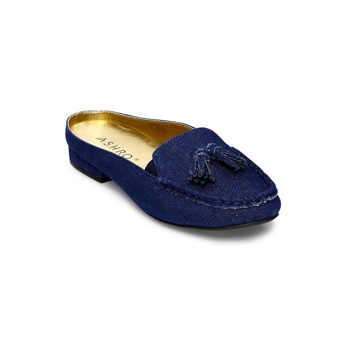 Tassel Mule, Medium Denim, large