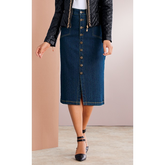 So Chic Denim Skirt, , large