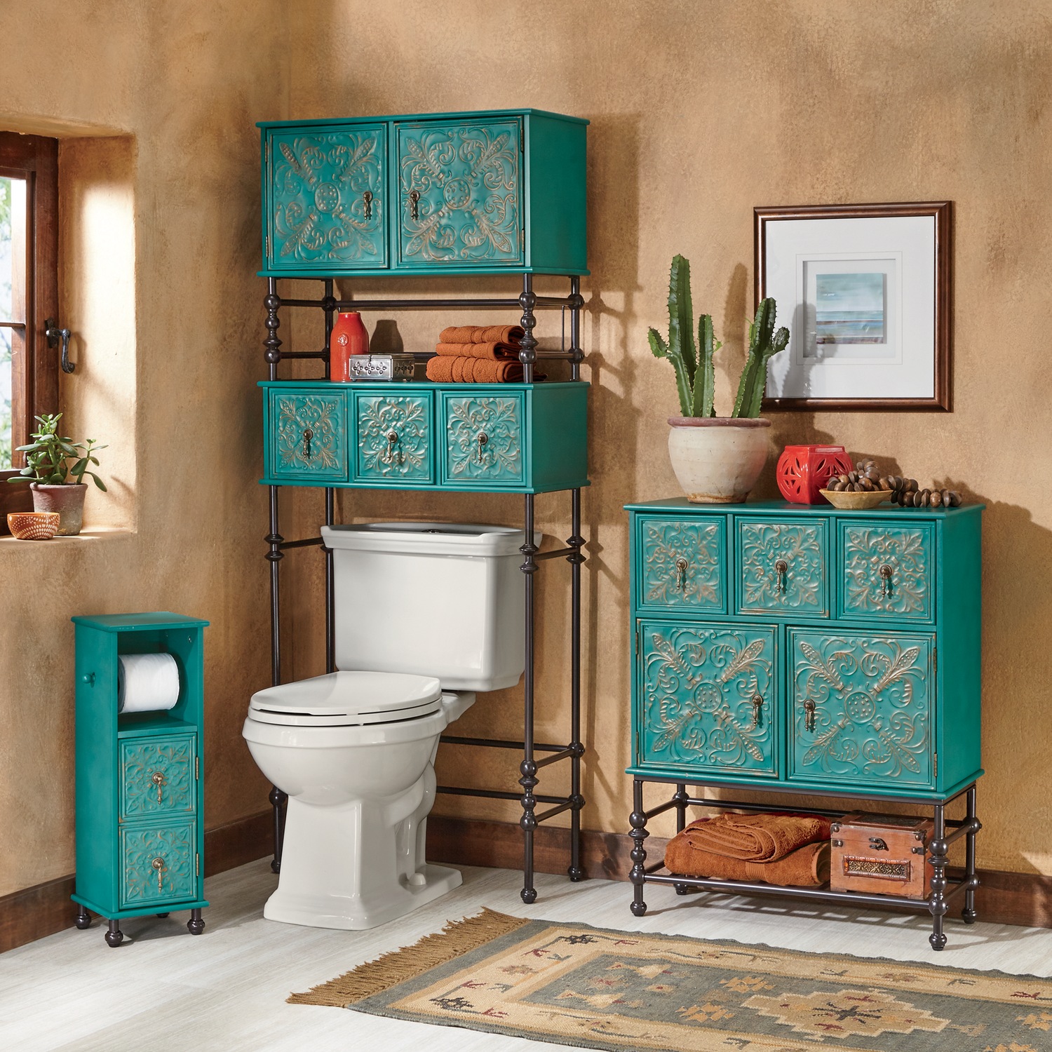 Embossed Floral Bathroom Furniture | Seventh Avenue