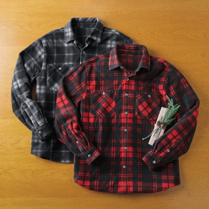 Microfleece Plaid Shirt, , large