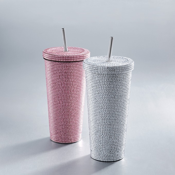 Rhinestone Double Wall Stainless Steel Travel Cup, , large