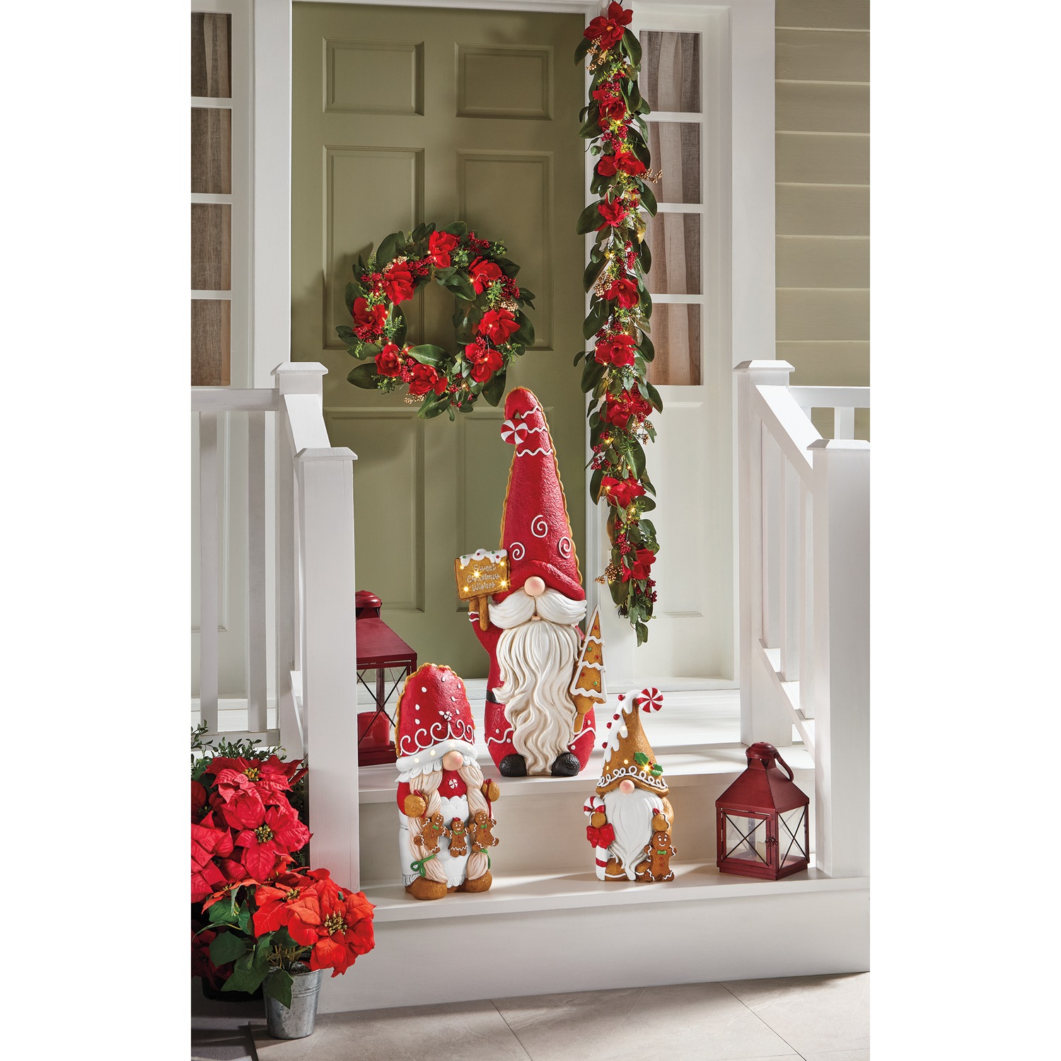 Set of 3 Large Lit Christmas Gnomes | Seventh Avenue