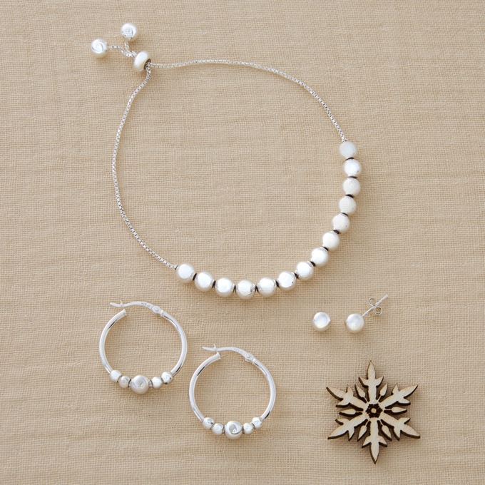 Beaded 2-Pair Earring and Bracelet Set, , large