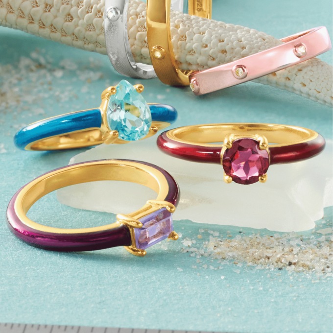 Gem 3-Stack Rings, , large