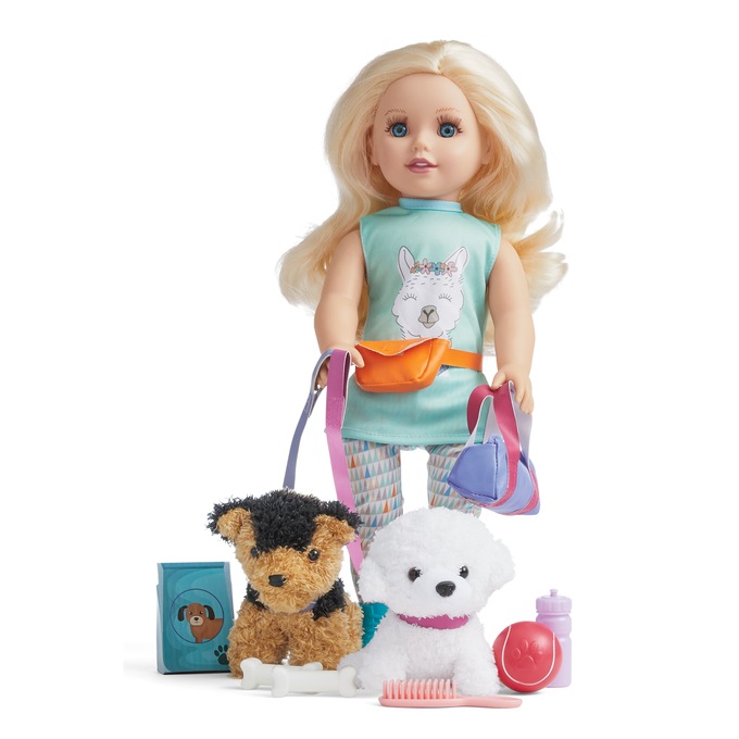 Dog Walking 18" Doll Set, , large