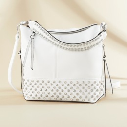 Studded Hobo Bag, , large
