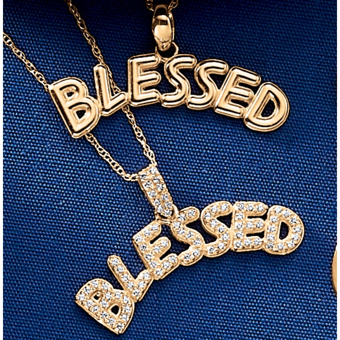 10K Gold Blessed Pendant, , large