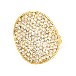 Crystal Pavé Oval Stretch Ring, , large