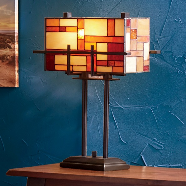 square glass table lamp