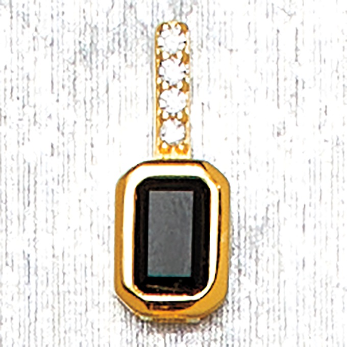 Gemstone/Cubic Zirconia Rectangular Necklace, Bracelet & Earring Set, Onyx, large