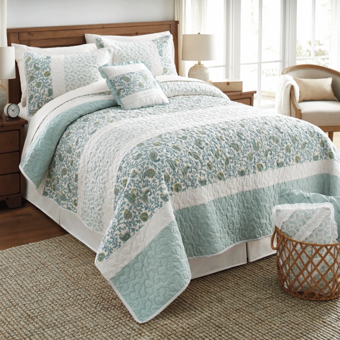 Dawn 6-Piece Quilt Set, Aqua, large