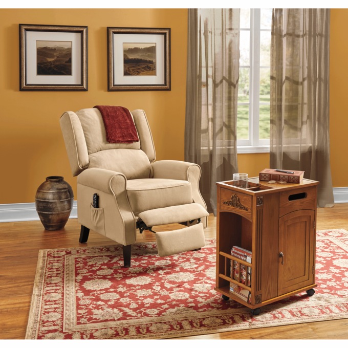 Powered Traditional End Table with Wheels, , large