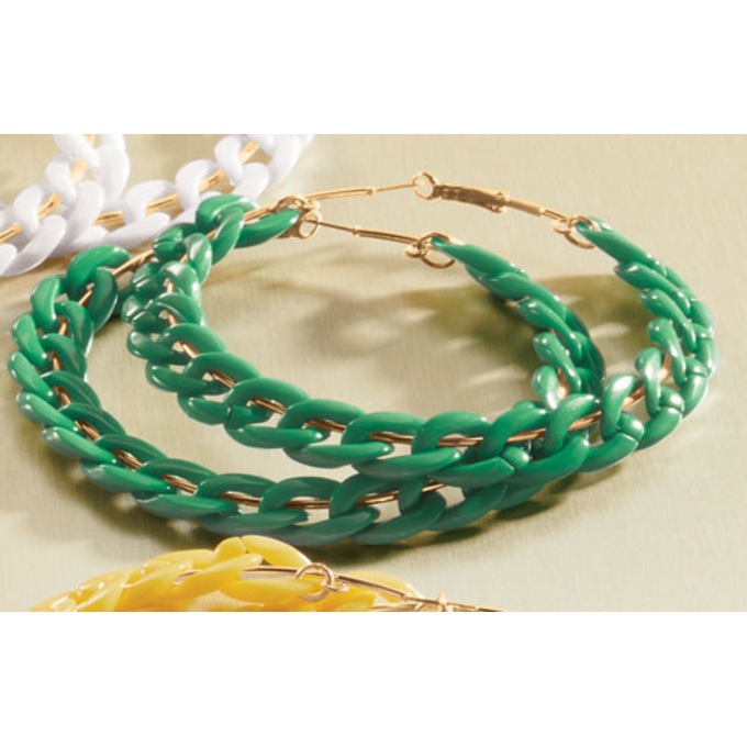 Colorful Link Hoops, , large