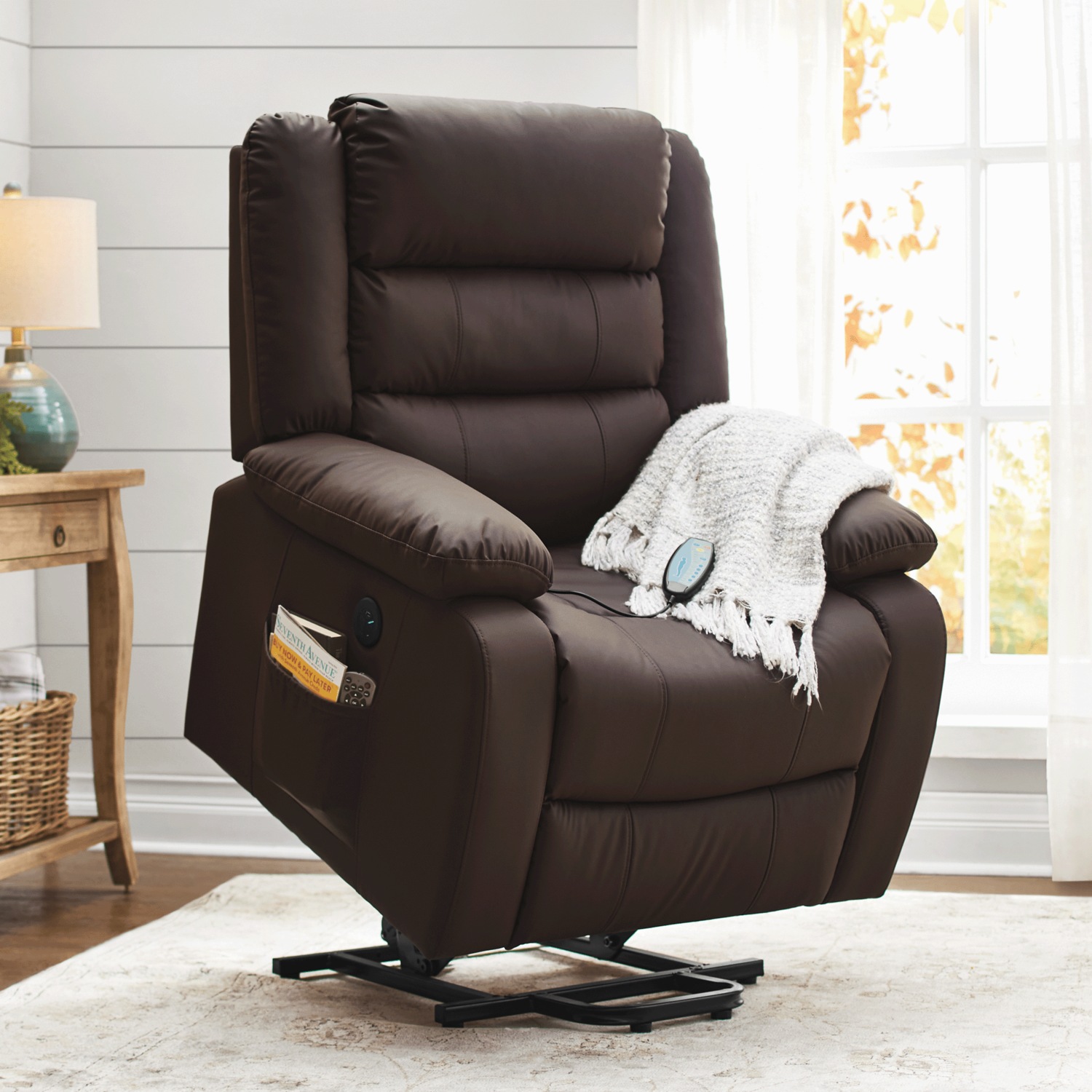 Raleigh Powered Lift Recliner with Heat & Massage | Seventh Avenue