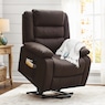 Raleigh Powered Lift Recliner with Heat & Massage, Brown, large