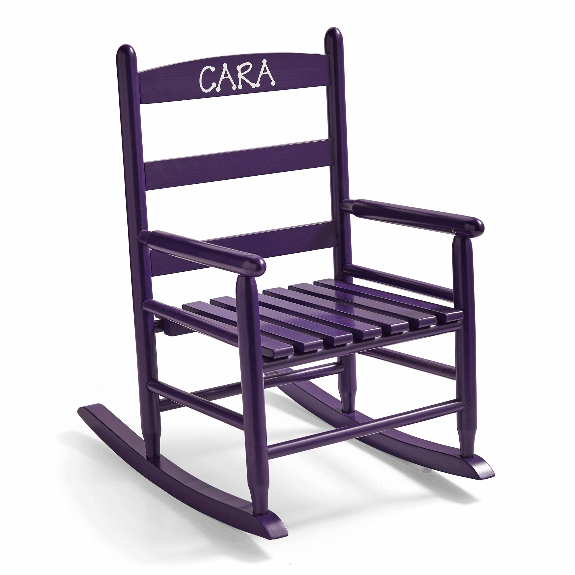 Child&rsquo;s Wood Rocking Chair, Purple, large