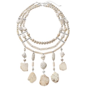 Faux-Stone and Beaded Necklace, , large
