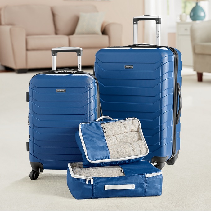 Wrangler 4-Piece Luggage & Packing Cubes Set, , large