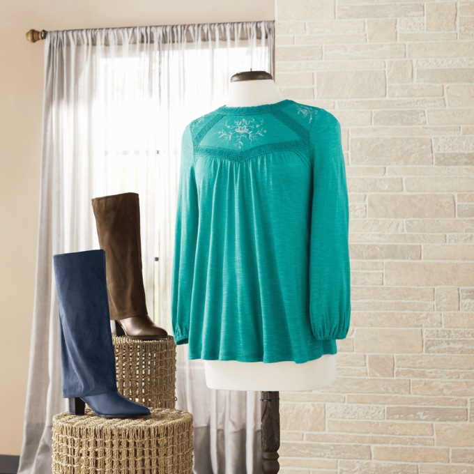 Knit Lace Top, , large