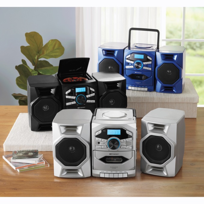 Emerson Portable CD/Cassette Stereo Boom Box, , large