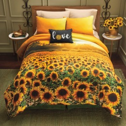 Sunflower Sunset Comforter Set and Accent Pillow, , large