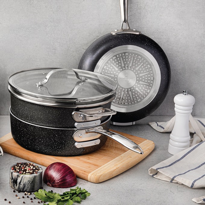 Granitestone Diamond Stackmaster 10-Piece Space-Saving Cookware Set, , large