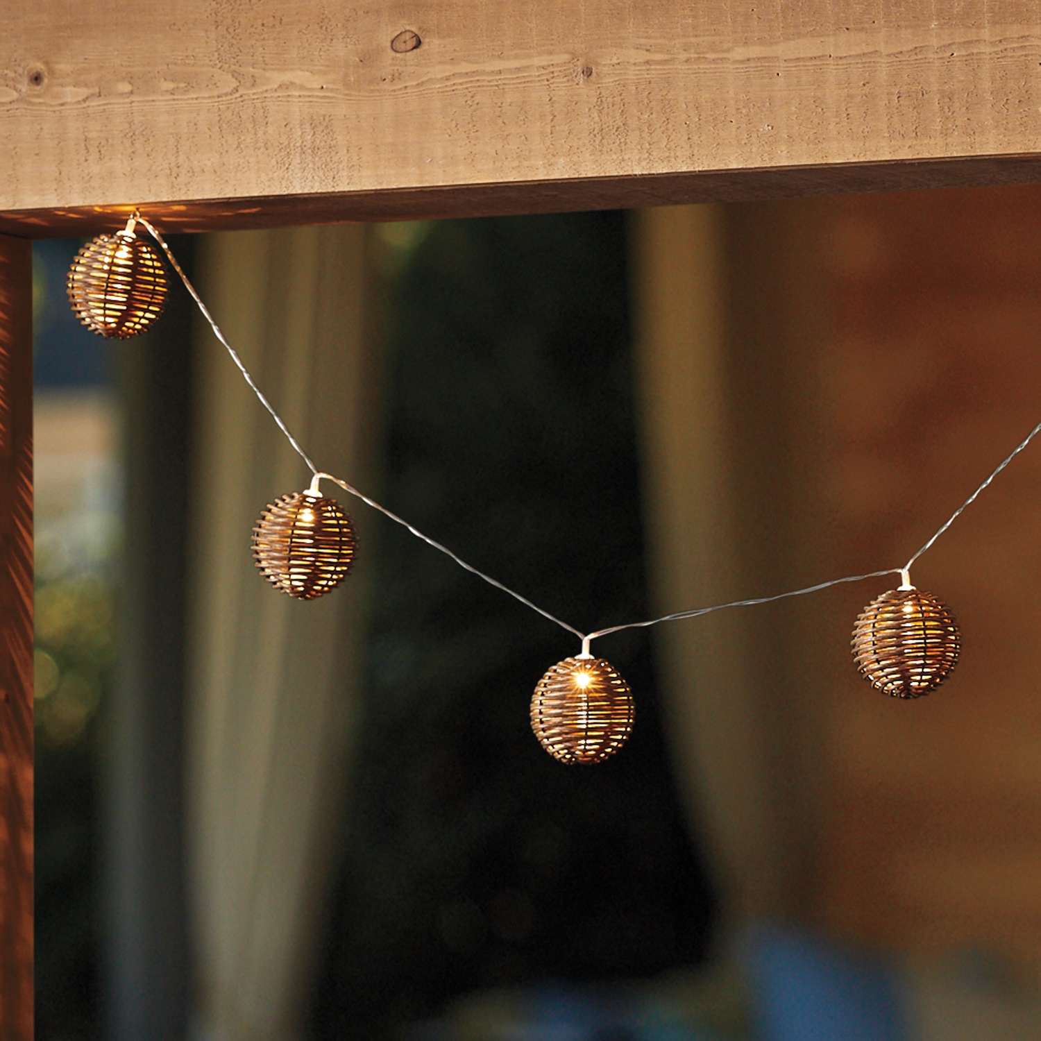 Solar Faux-rattan String Lights | Seventh Avenue