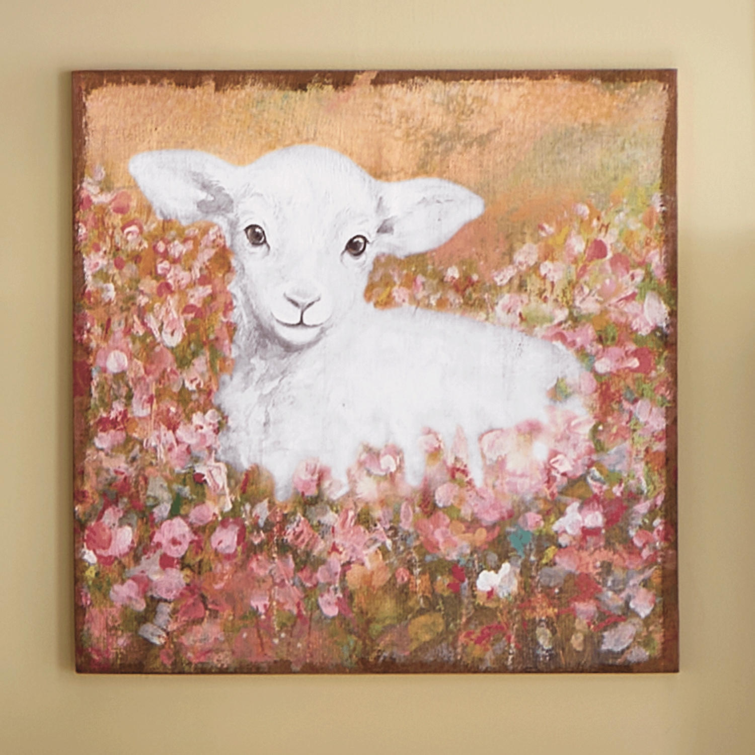 Little Lamb Burlap Wall Art | Seventh Avenue
