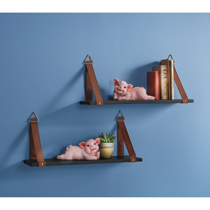 Set of 2 Happy Pigs Shelf Sitters, , large