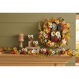 Harvest Owl Wreath and Garland, , large